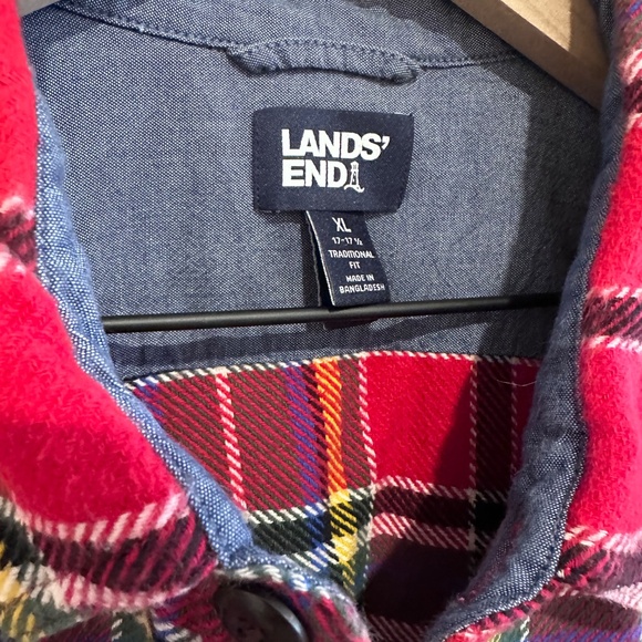 Lands’ End Multi-Colored Heavyweight Flannel Shirt - Picture 6 of 6